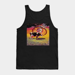 Cool cow with UFO on lawn Tank Top